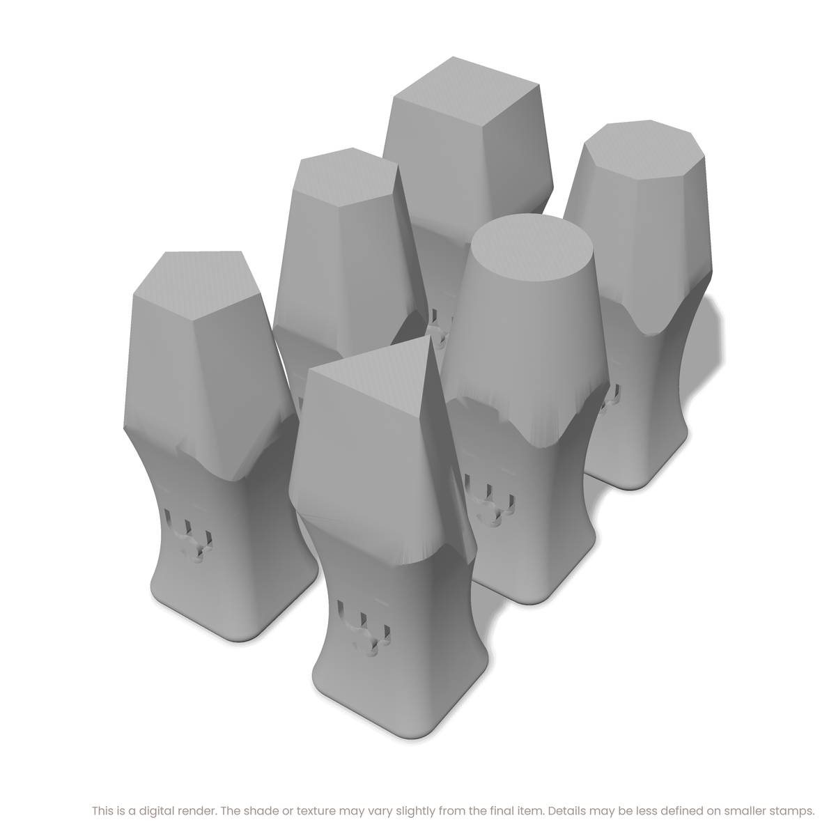 Geometric Stamp Set: All 6 Shapes, One Size - Ceramind® Tools