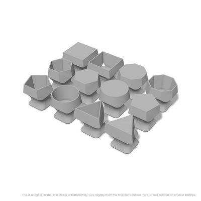 Geometric Stamp Set: All 6 Shapes, One Size - Ceramind® Tools