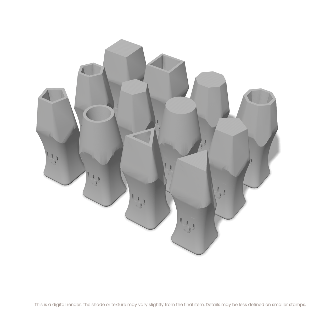 Geometric Stamp Set: All 6 Shapes, One Size - Ceramind® Tools