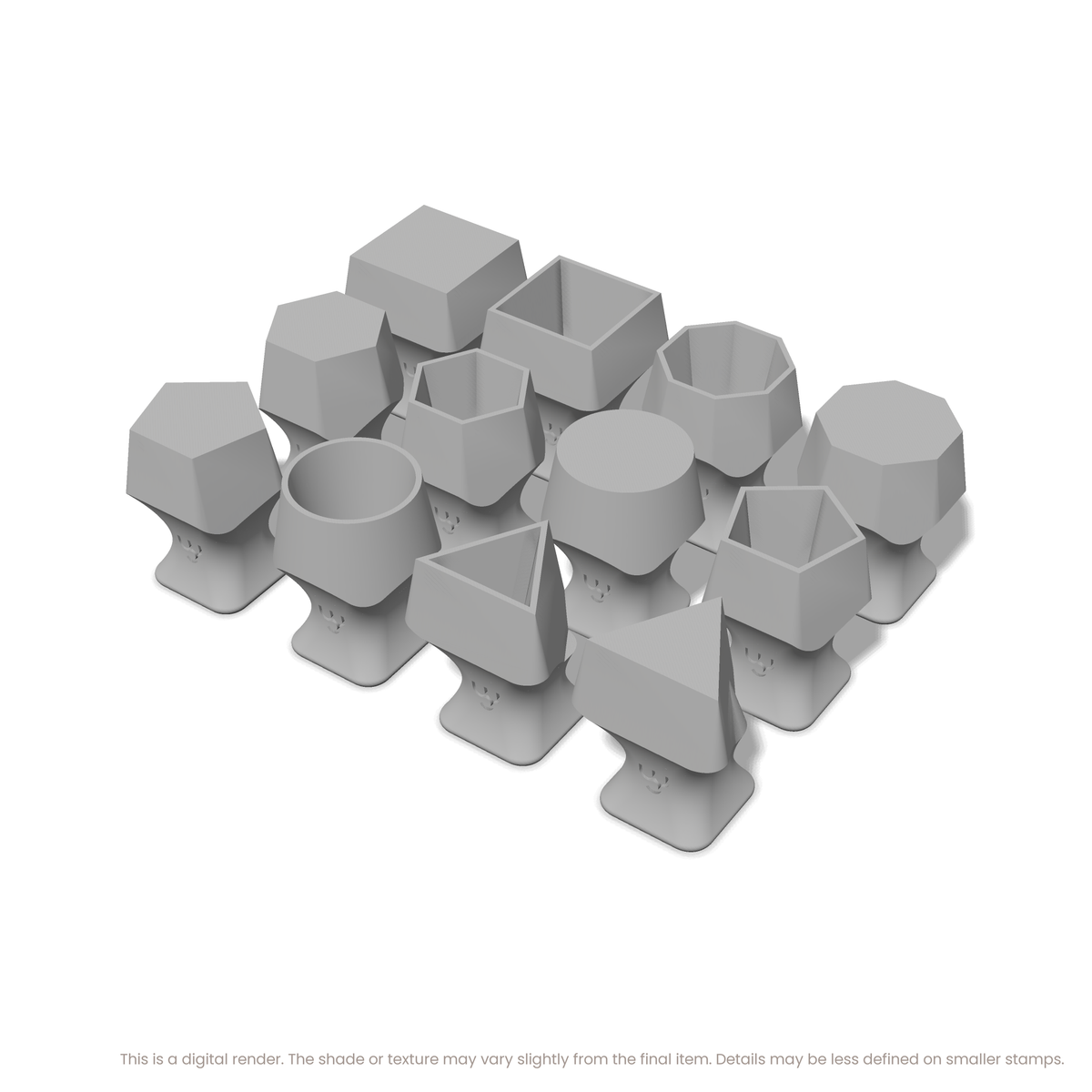 Geometric Stamp Set: All 6 Shapes, One Size - Ceramind® Tools