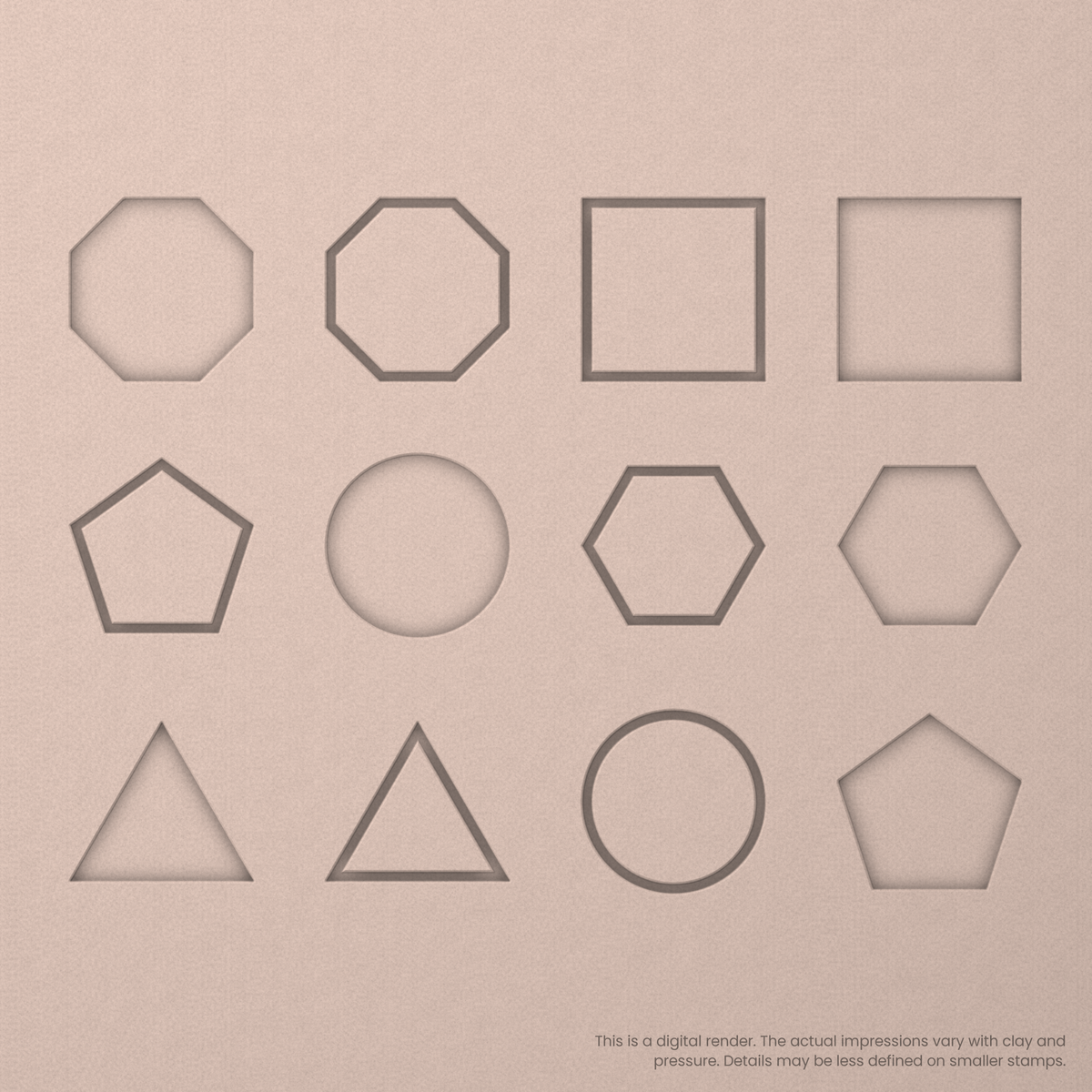 Geometric Stamp Set: All 6 Shapes, One Size - Ceramind® Tools