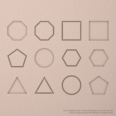 Geometric Stamp Set: All 6 Shapes, One Size - Ceramind® Tools