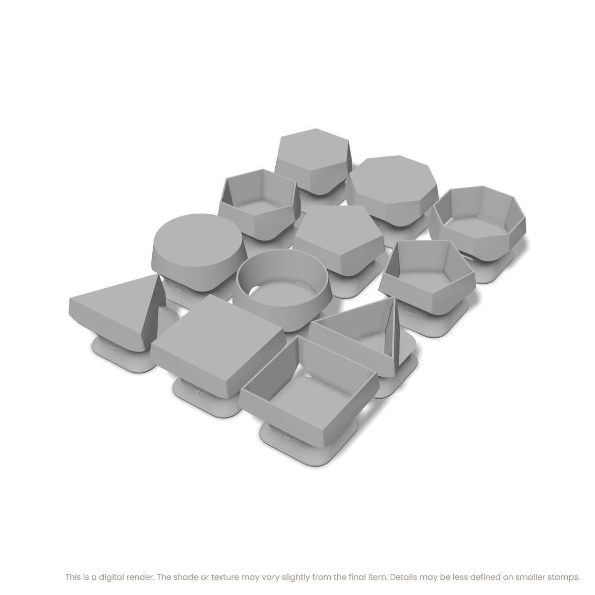 Geometric Stamp Set: All 6 Shapes, One Size - Ceramind® Tools