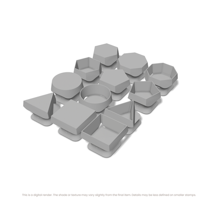 Geometric Stamp Set: All 6 Shapes, One Size - Ceramind® Tools