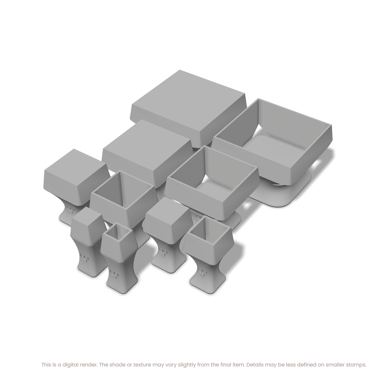 Geometric Stamp Set: One Shape, All 5 Sizes - Ceramind® Tools