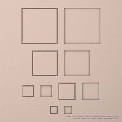 Geometric Stamp Set: One Shape, All 5 Sizes - Ceramind® Tools