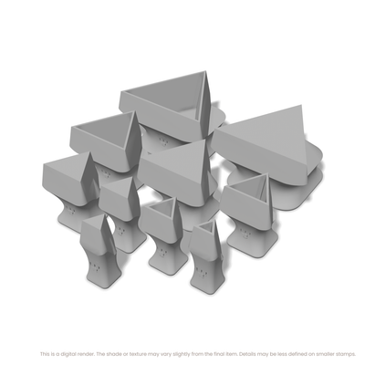 Geometric Stamp Set: One Shape, All 5 Sizes - Ceramind® Tools
