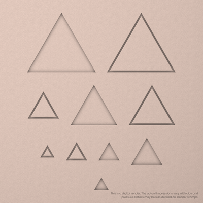 Geometric Stamp Set: One Shape, All 5 Sizes - Ceramind® Tools