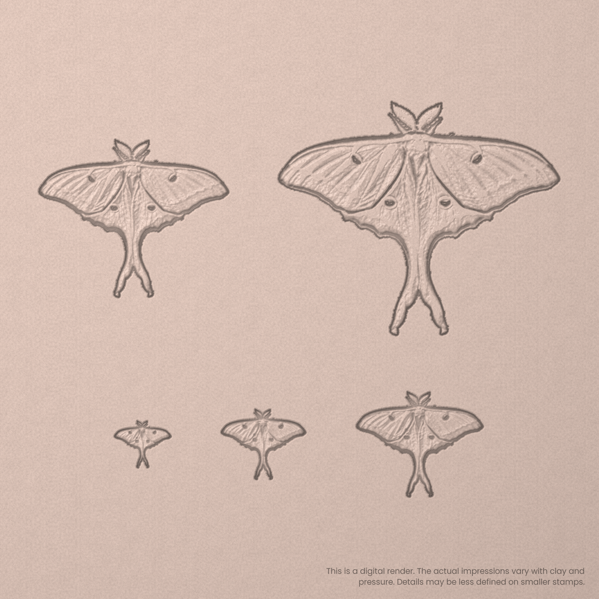 Luna Moth Stamps - Photo Textured - Ceramind® Tools