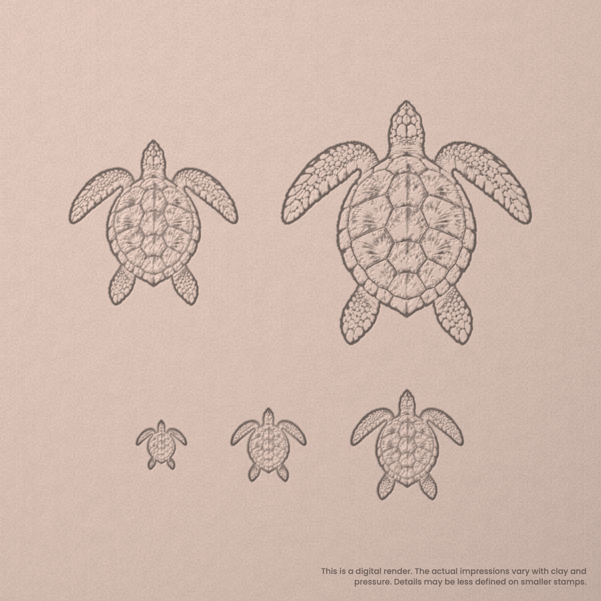 Sea Turtle Stamps - Photo Textured