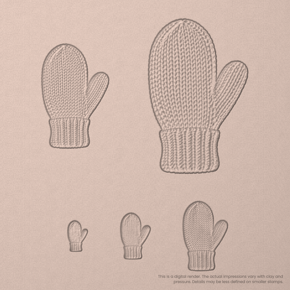 Knitted Mitten Stamps - Photo Textured - Ceramind® Tools