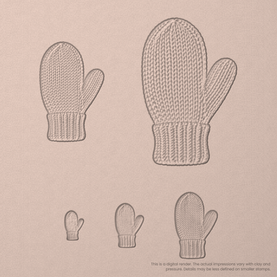 Knitted Mitten Stamps - Photo Textured - Ceramind® Tools