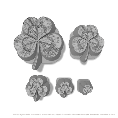 3-Leafed Clover Stamps - Photo Textured