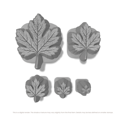 Hawthorn Leaf Stamps - Photo Textured