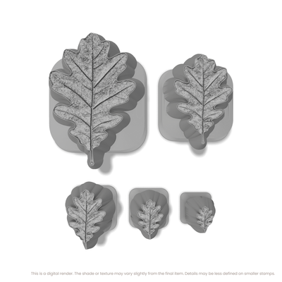 White Oak Leaf Stamps - Photo Textured
