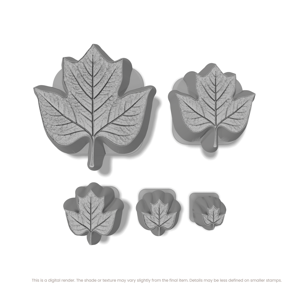 Tulip Tree Leaf Stamps - Photo Textured