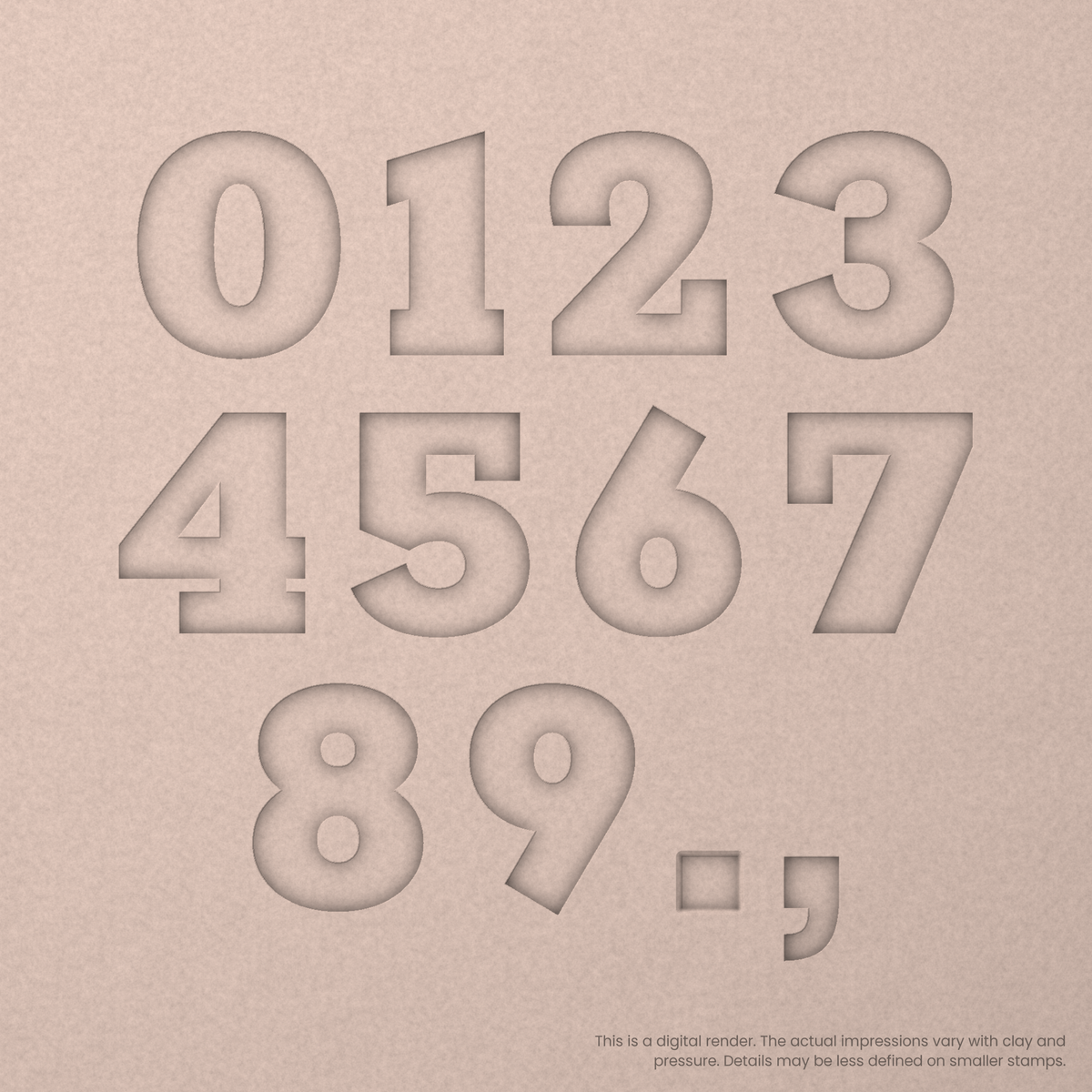 Rokkitt | Font Rail Stamp Sets | Letters, Numbers, and Symbols - Ceramind® Tools
