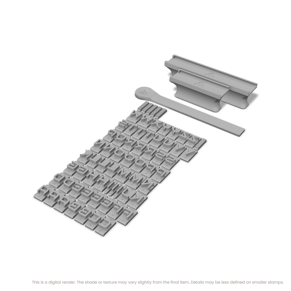 Audiowide | Font Rail Stamp Sets | Letters, Numbers, and Symbols - Ceramind® Tools