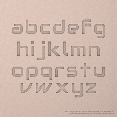 Audiowide | Font Rail Stamp Sets | Letters, Numbers, and Symbols - Ceramind® Tools