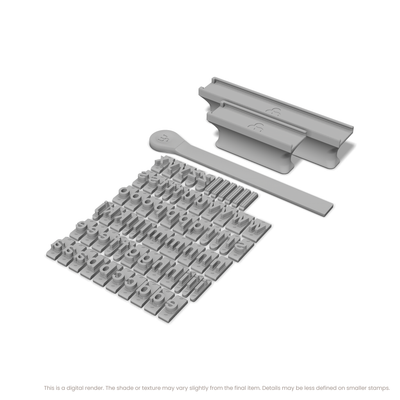 Arial Bold | Font Rail Stamp Sets | Letters, Numbers, and Symbols - Ceramind® Tools