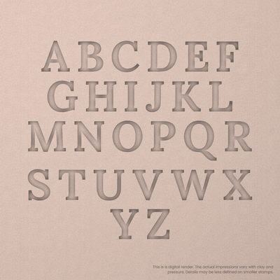 Lora | Font Rail Stamp Sets | Letters, Numbers, and Symbols - Ceramind® Tools