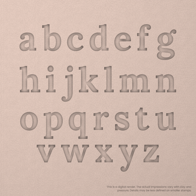 Lora | Font Rail Stamp Sets | Letters, Numbers, and Symbols - Ceramind® Tools