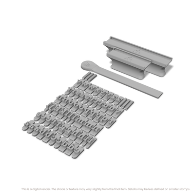 Lora | Font Rail Stamp Sets | Letters, Numbers, and Symbols - Ceramind® Tools