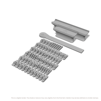 Playpen Sans | Font Rail Stamp Sets | Letters, Numbers, and Symbols - Ceramind® Tools
