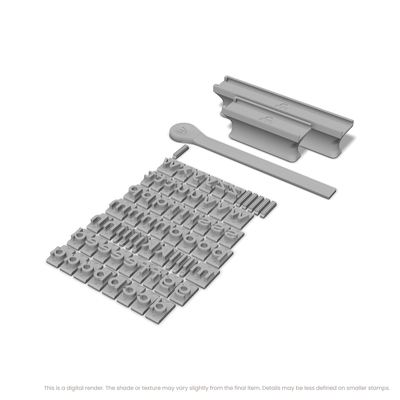 Unbounded | Font Rail Stamp Sets | Letters, Numbers, and Symbols - Ceramind® Tools