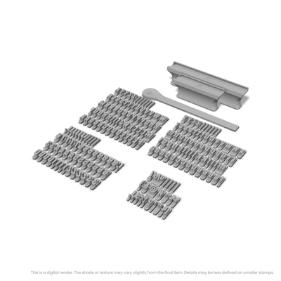 Anton Regular | Font Rail Stamp Sets | Letters, Numbers, and Symbols - Ceramind® Tools