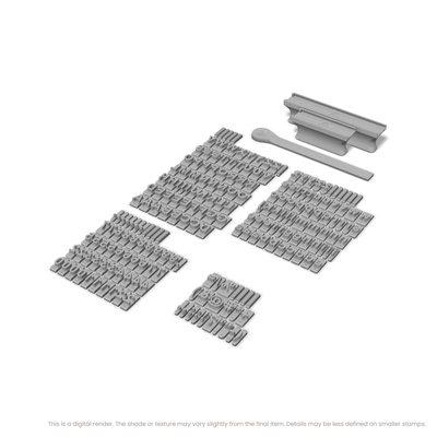 Arial Bold | Font Rail Stamp Sets | Letters, Numbers, and Symbols - Ceramind® Tools