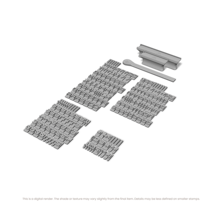 Orbitron | Font Rail Stamp Sets | Letters, Numbers, and Symbols - Ceramind® Tools