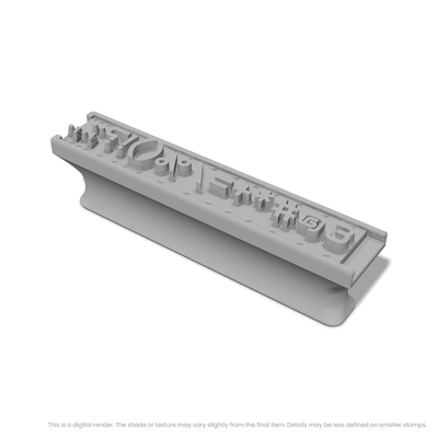 Audiowide | Font Rail Stamp Sets | Letters, Numbers, and Symbols - Ceramind® Tools