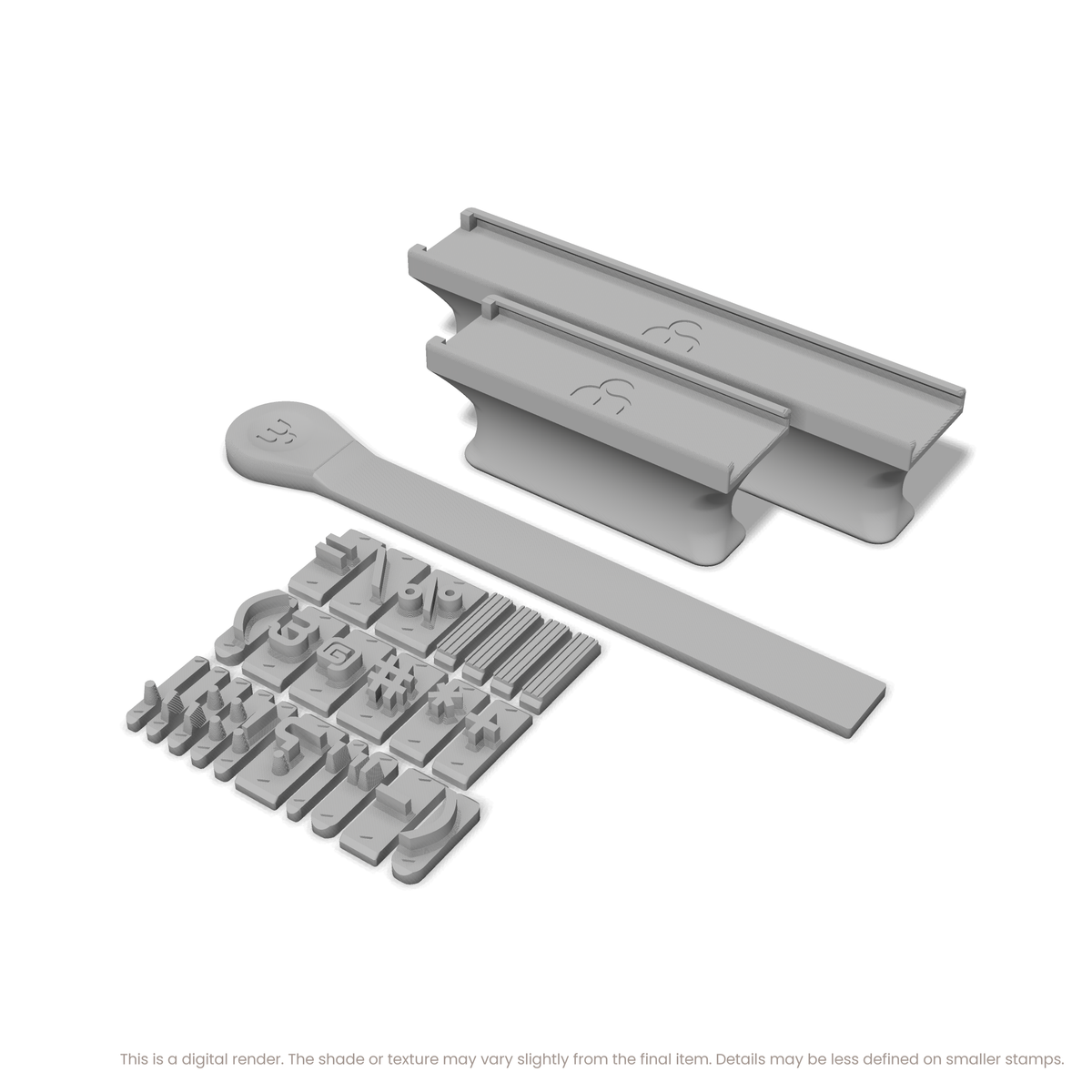 Audiowide | Font Rail Stamp Sets | Letters, Numbers, and Symbols - Ceramind® Tools