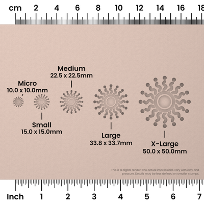 Dotted Wave Sunburst Stamps - Ceramind® Tools