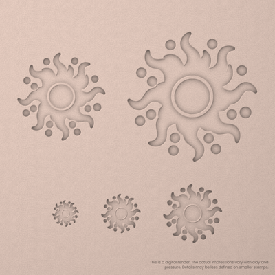 Dotted Flame Sunburst Stamps - Ceramind® Tools