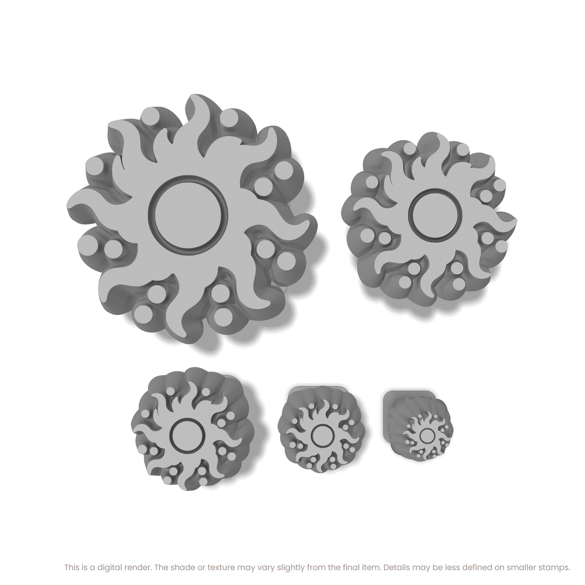 Dotted Flame Sunburst Stamps - Ceramind® Tools