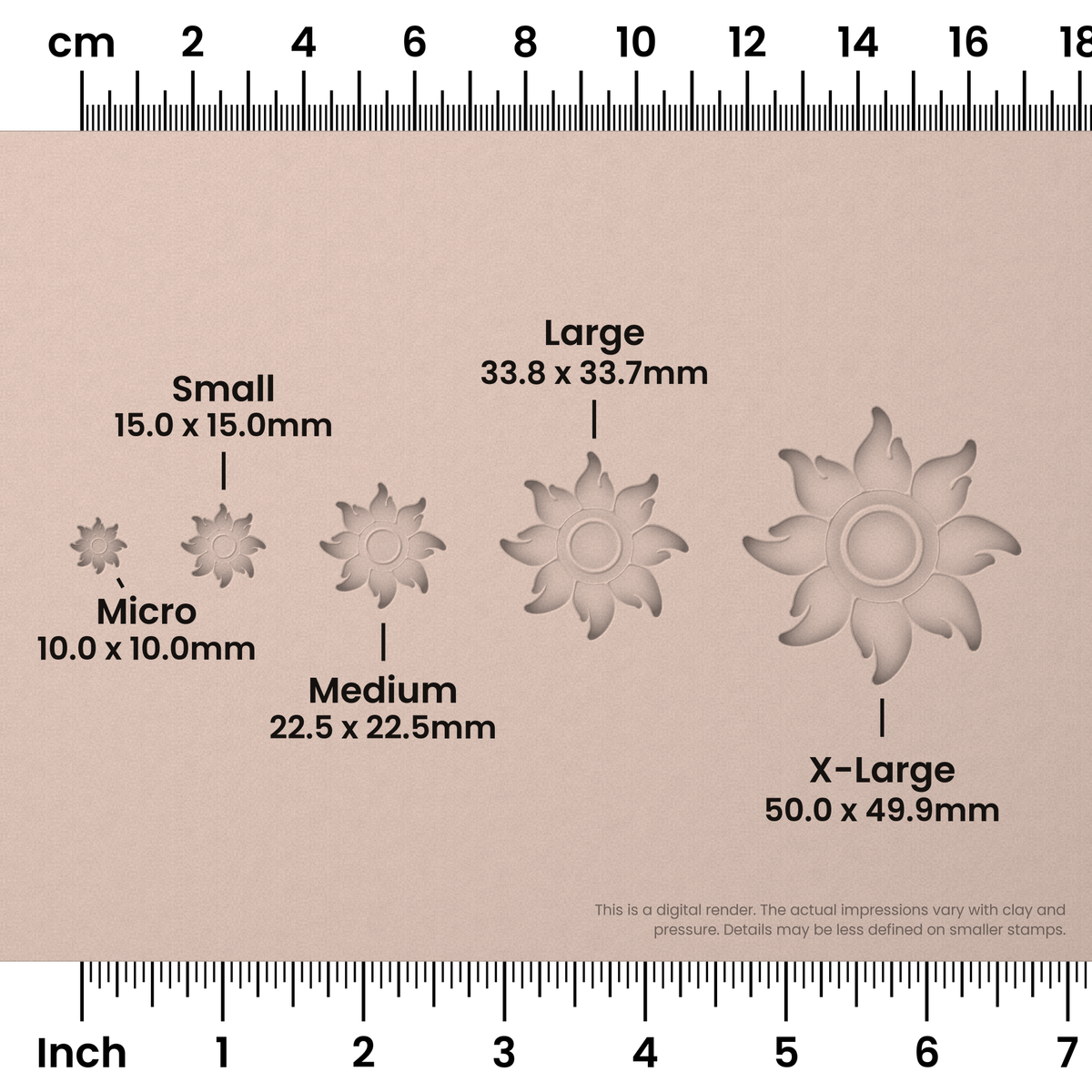 Fiery Flame Sunburst Stamps - Ceramind® Tools