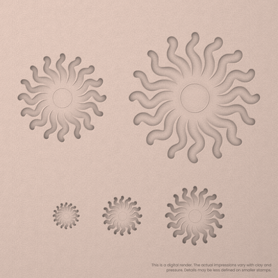 Wavy Flame Sunburst Stamps - Ceramind® Tools