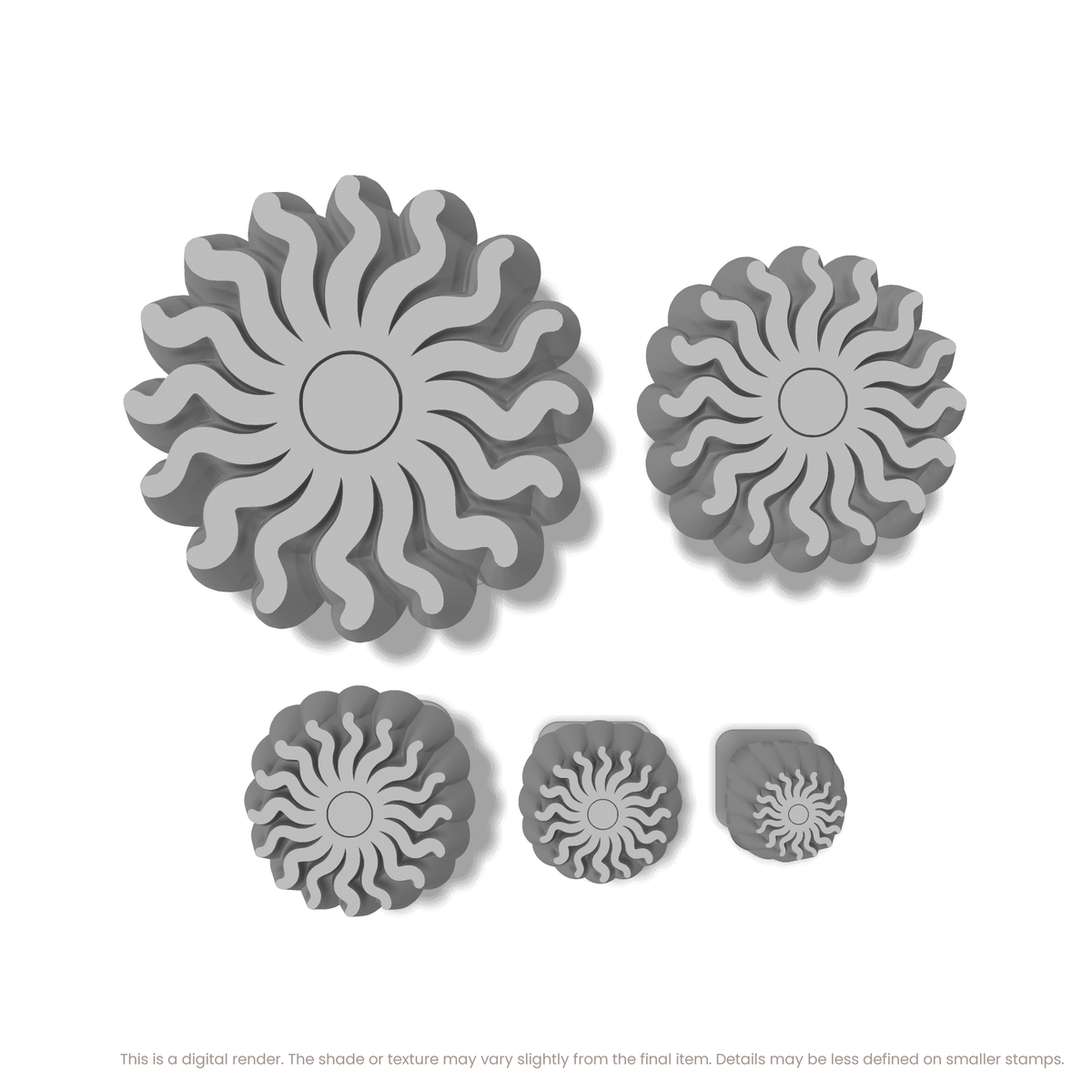 Wavy Flame Sunburst Stamps - Ceramind® Tools