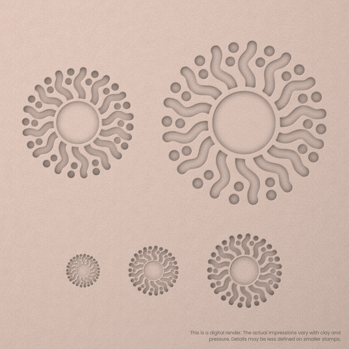 Playful Waves Sunburst Stamps - Ceramind® Tools