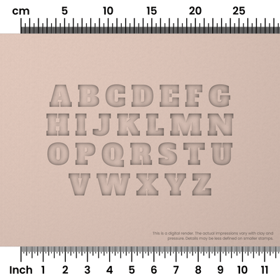 Alfa Slab One | All Caps | Alphabet Stamp Sets - Ceramind® Tools