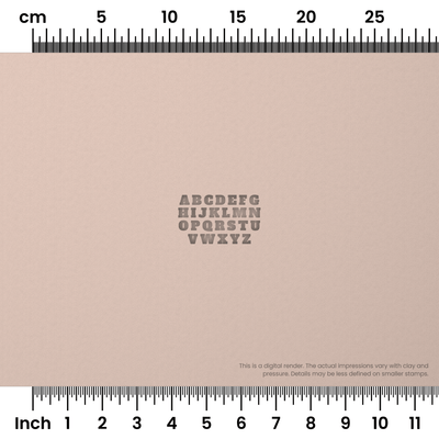 Alfa Slab One | All Caps | Alphabet Stamp Sets - Ceramind® Tools