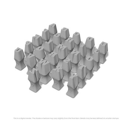 Alfa Slab One | All Caps | Alphabet Stamp Sets - Ceramind® Tools