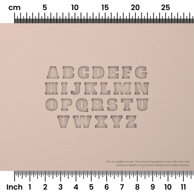 Alfa Slab One | All Caps | Alphabet Stamp Sets - Ceramind® Tools