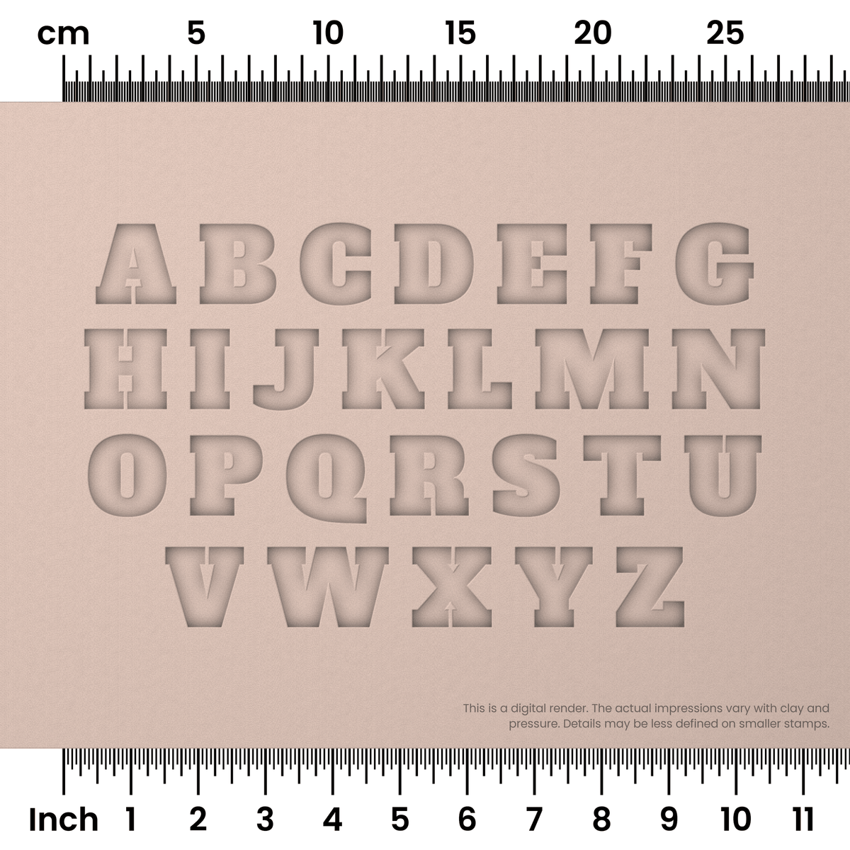 Alfa Slab One | All Caps | Alphabet Stamp Sets - Ceramind® Tools