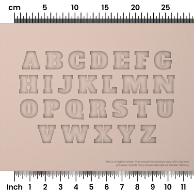 Alfa Slab One | All Caps | Alphabet Stamp Sets - Ceramind® Tools