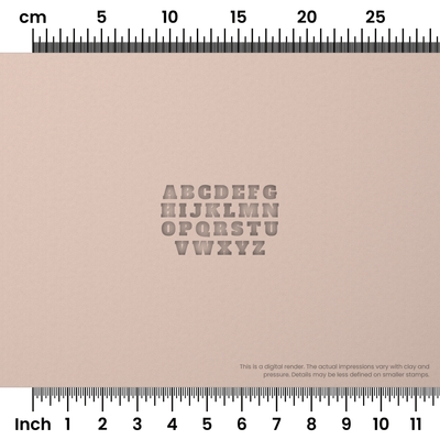 Alfa Slab One | All Caps | Alphabet Stamp Sets - Ceramind® Tools