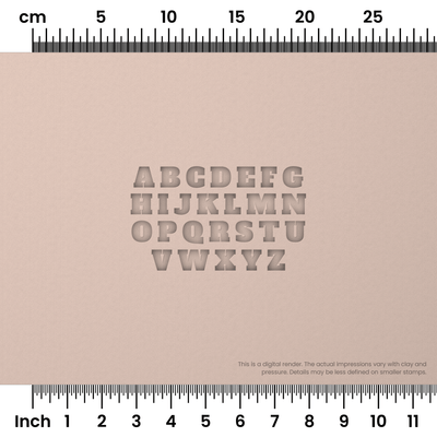 Alfa Slab One | All Caps | Alphabet Stamp Sets - Ceramind® Tools