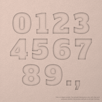Alfa Slab One | Font Rail Stamp Sets | Letters, Numbers, and Symbols - Ceramind® Tools